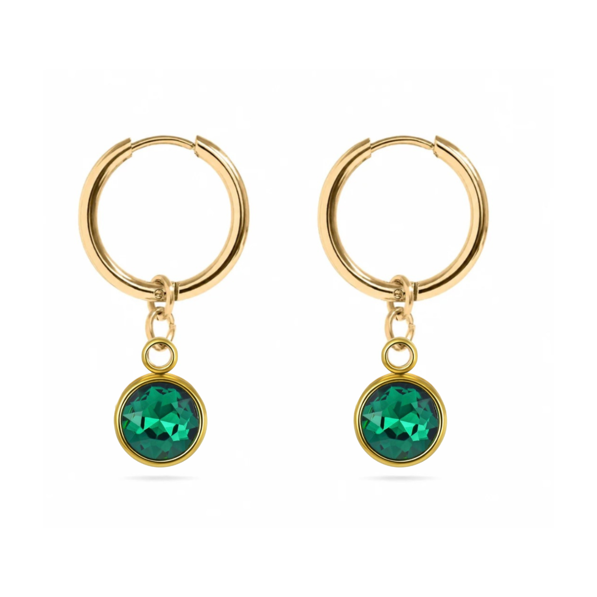 The Elise Drop Crystal Earrings, faceted crystal drop earrings from Garden District Jewelry — additional product photo.