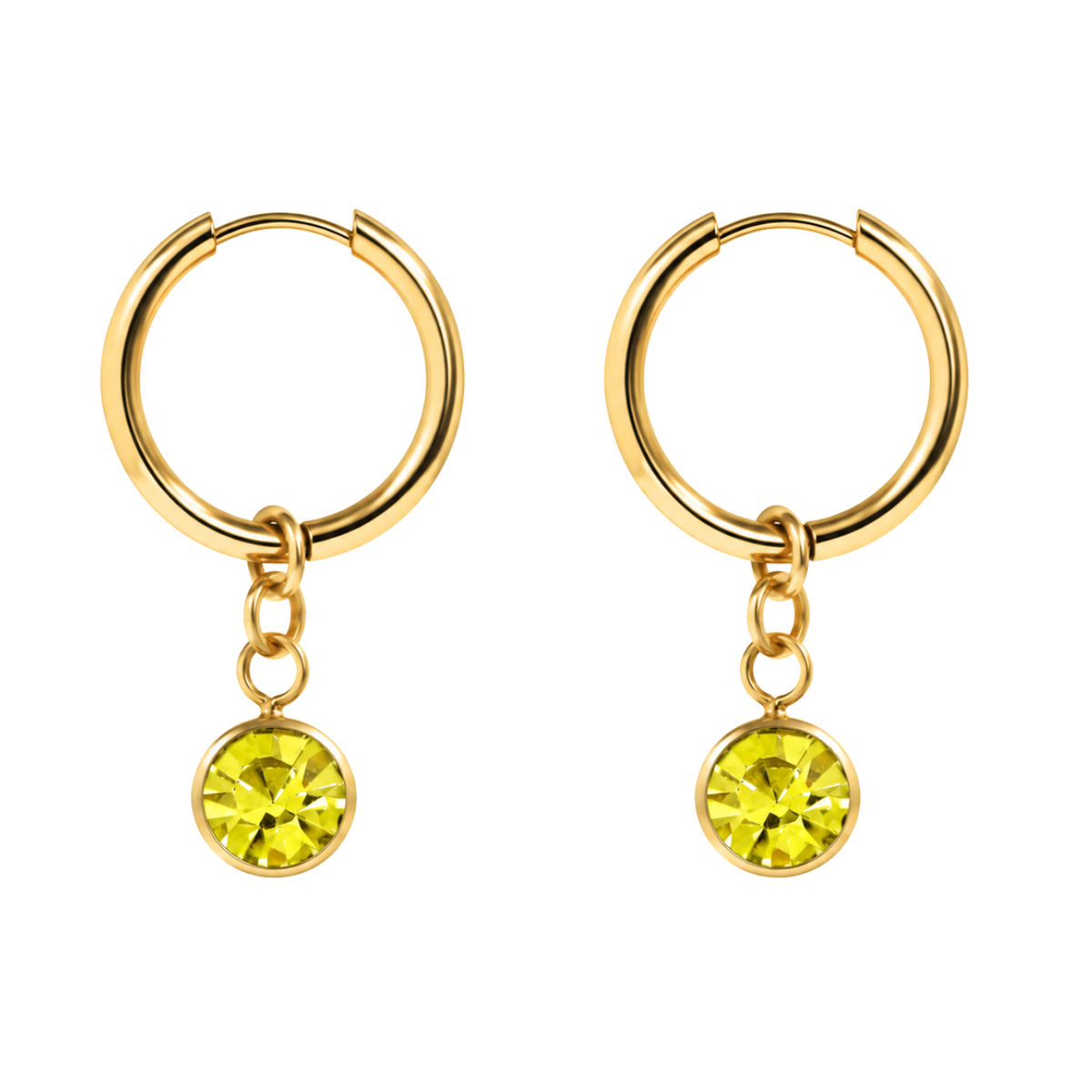 The Elise Drop Crystal Earrings, faceted crystal drop earrings from Garden District Jewelry — additional product photo.