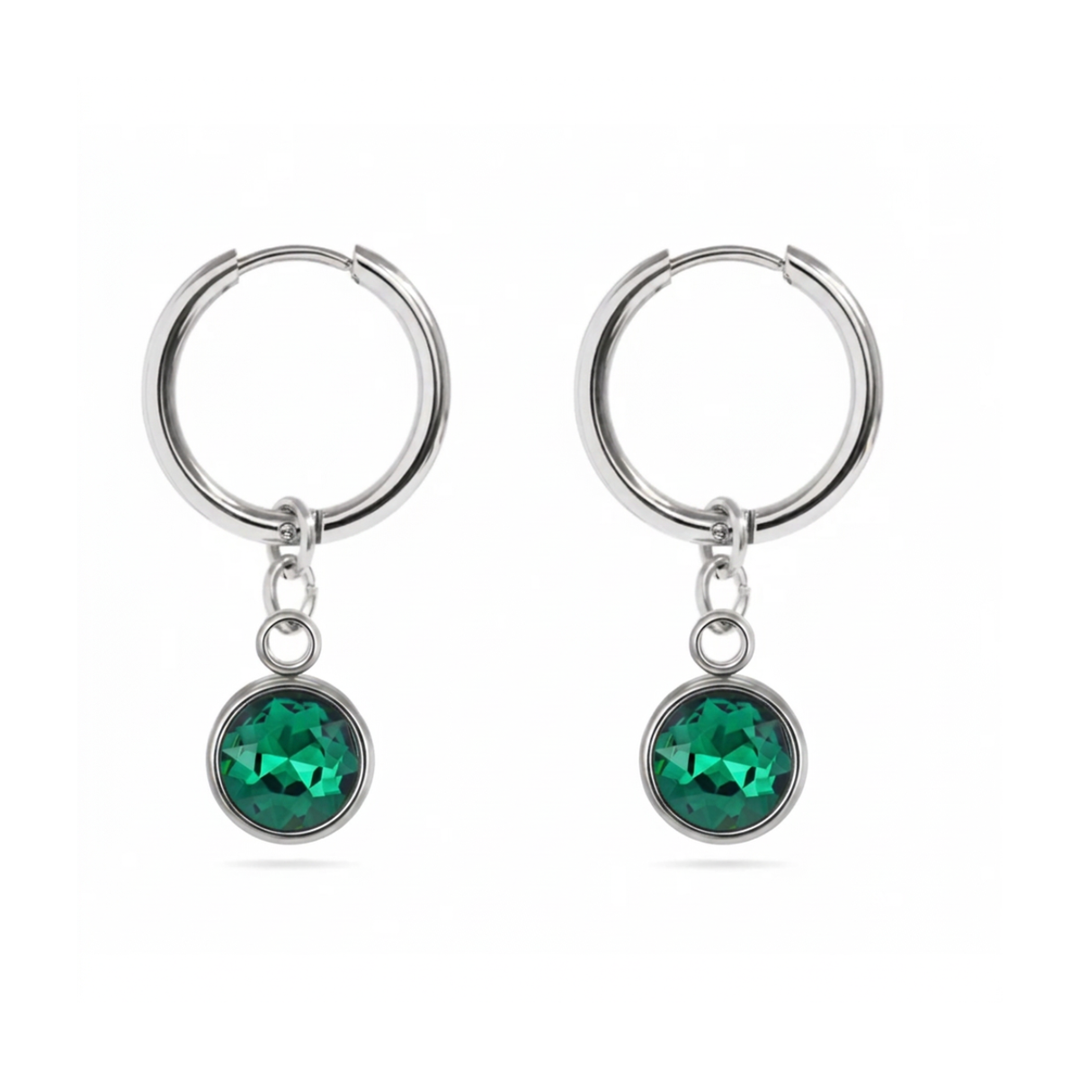 The Elise Drop Crystal Earrings, faceted crystal drop earrings from Garden District Jewelry — additional product photo.