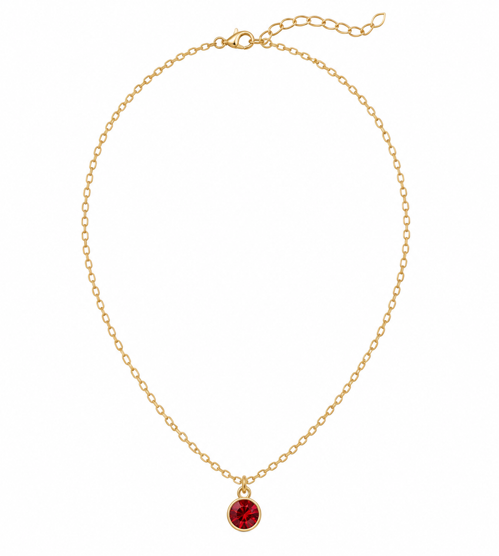The Celeste Necklace, faceted crystal pendant necklace from Garden District Jewelry, product photo 4 of 8.