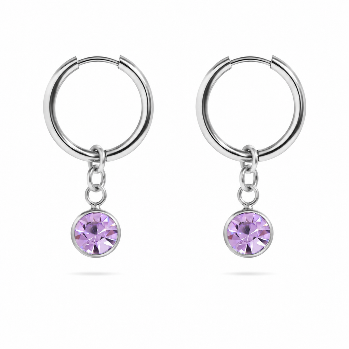 The Elise Drop Crystal Earrings, faceted crystal drop earrings from Garden District Jewelry — additional product photo.