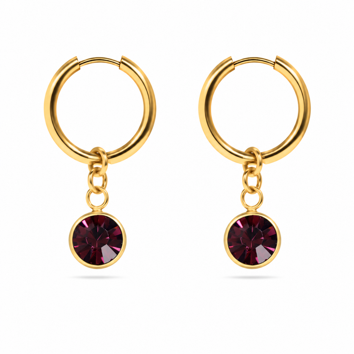 The Elise Drop Crystal Earrings, faceted crystal drop earrings from Garden District Jewelry — additional product photo.