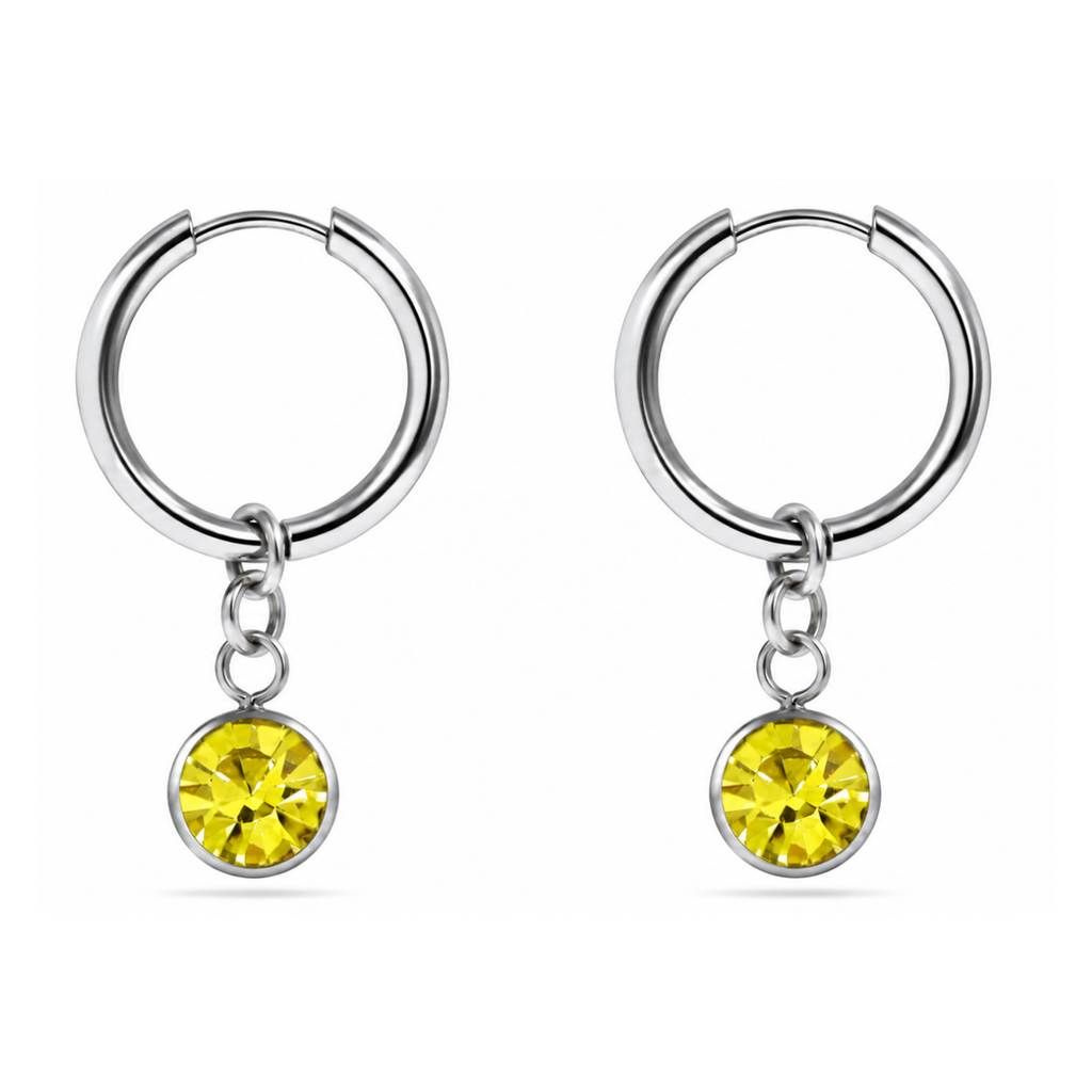 The Elise Drop Crystal Earrings, faceted crystal drop earrings from Garden District Jewelry — additional product photo.