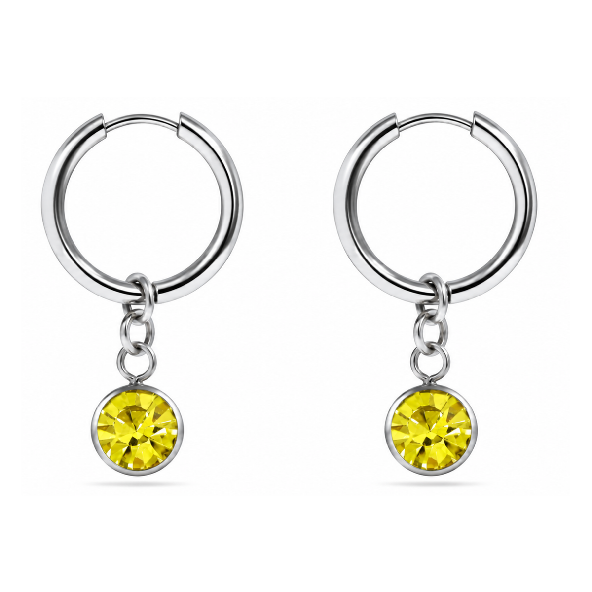 The Elise Drop Crystal Earrings, faceted crystal drop earrings from Garden District Jewelry — additional product photo.