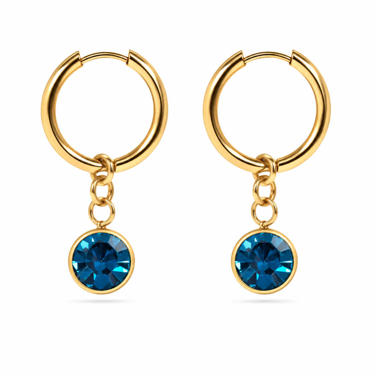 The Elise Drop Crystal Earrings, faceted crystal drop earrings from Garden District Jewelry — additional product photo.