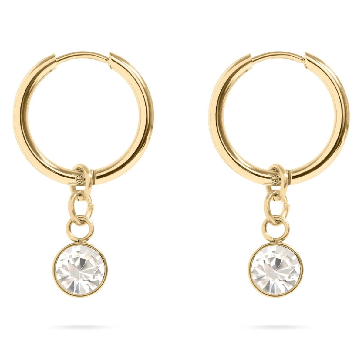 The Elise Drop Crystal Earrings, faceted crystal drop earrings from Garden District Jewelry — additional product photo.