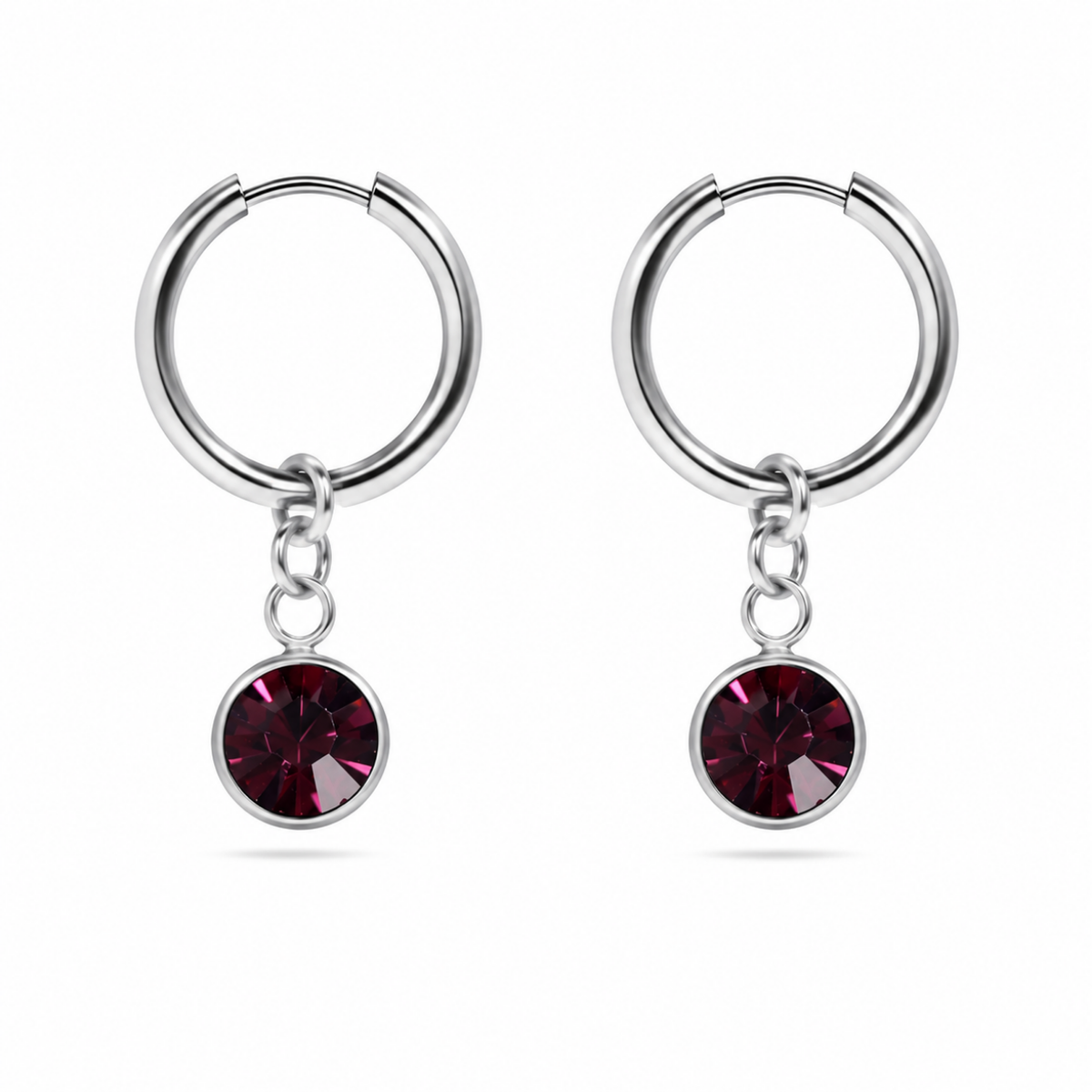The Elise Drop Crystal Earrings, faceted crystal drop earrings from Garden District Jewelry — additional product photo.