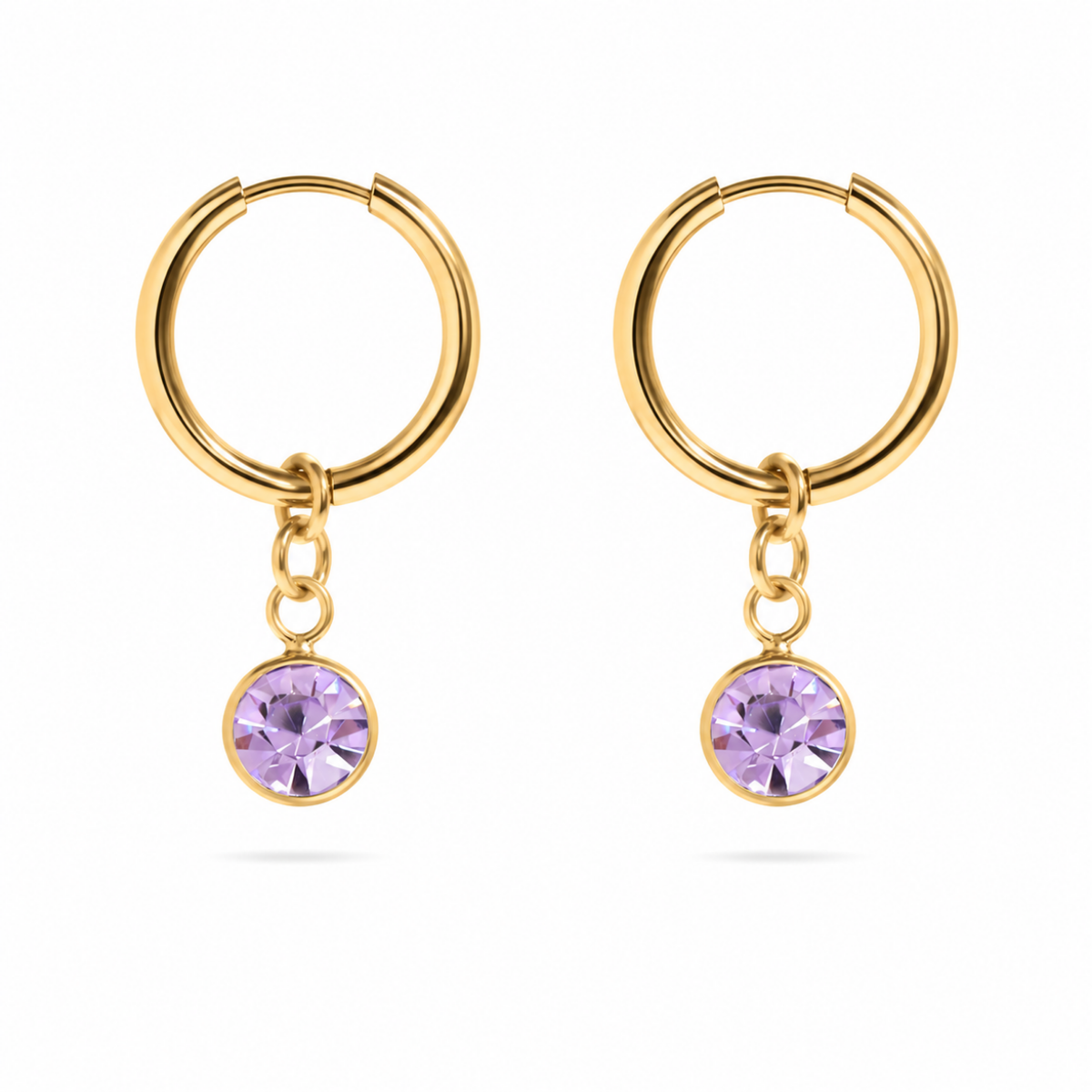 The Elise Drop Crystal Earrings, faceted crystal drop earrings from Garden District Jewelry — additional product photo.