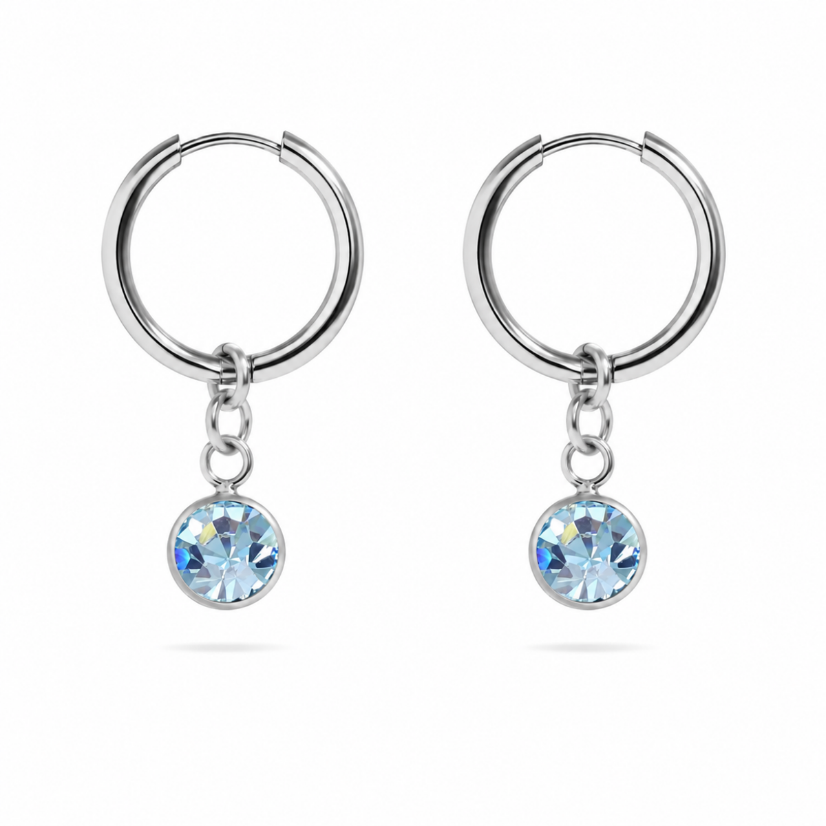 The Elise Drop Crystal Earrings, faceted crystal drop earrings from Garden District Jewelry — additional product photo.