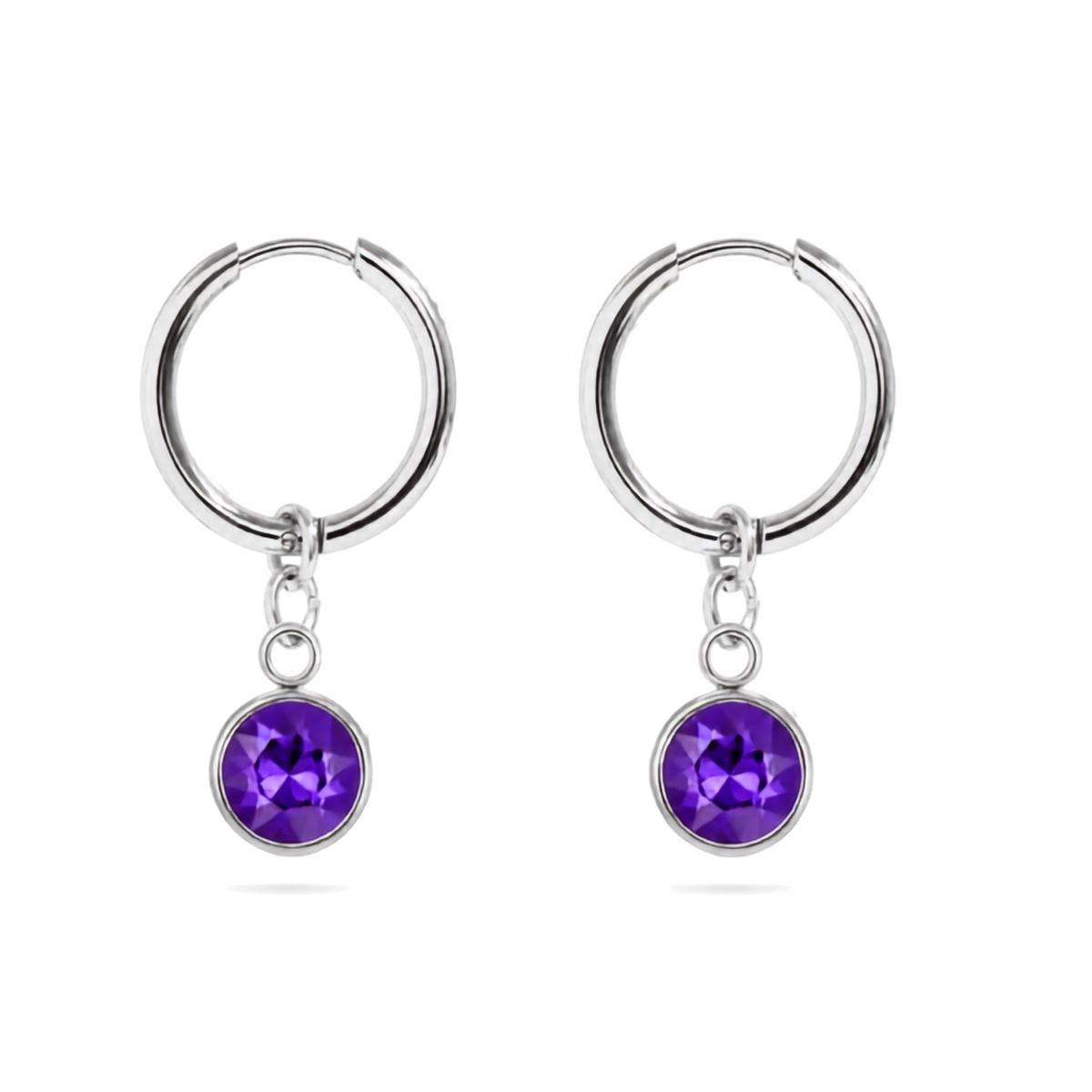 The Elise Drop Crystal Earrings, faceted crystal drop earrings from Garden District Jewelry — additional product photo.