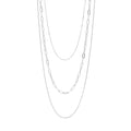 Layered Loop, Paperclip & Box Chain Necklace - Silver