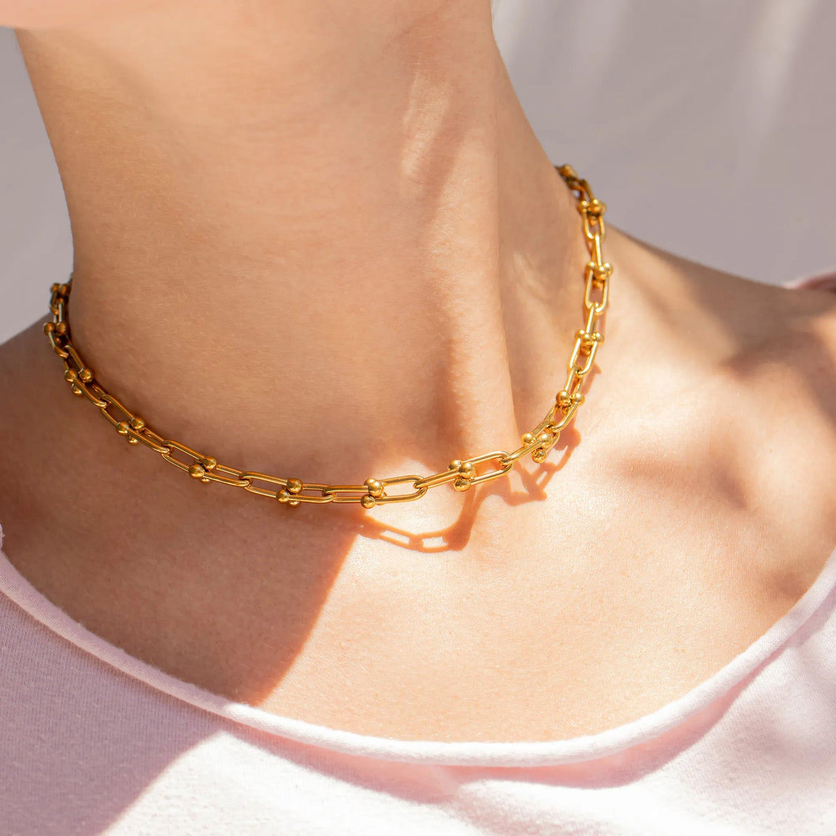 Hardware Chain Necklace lifestyle - Gold