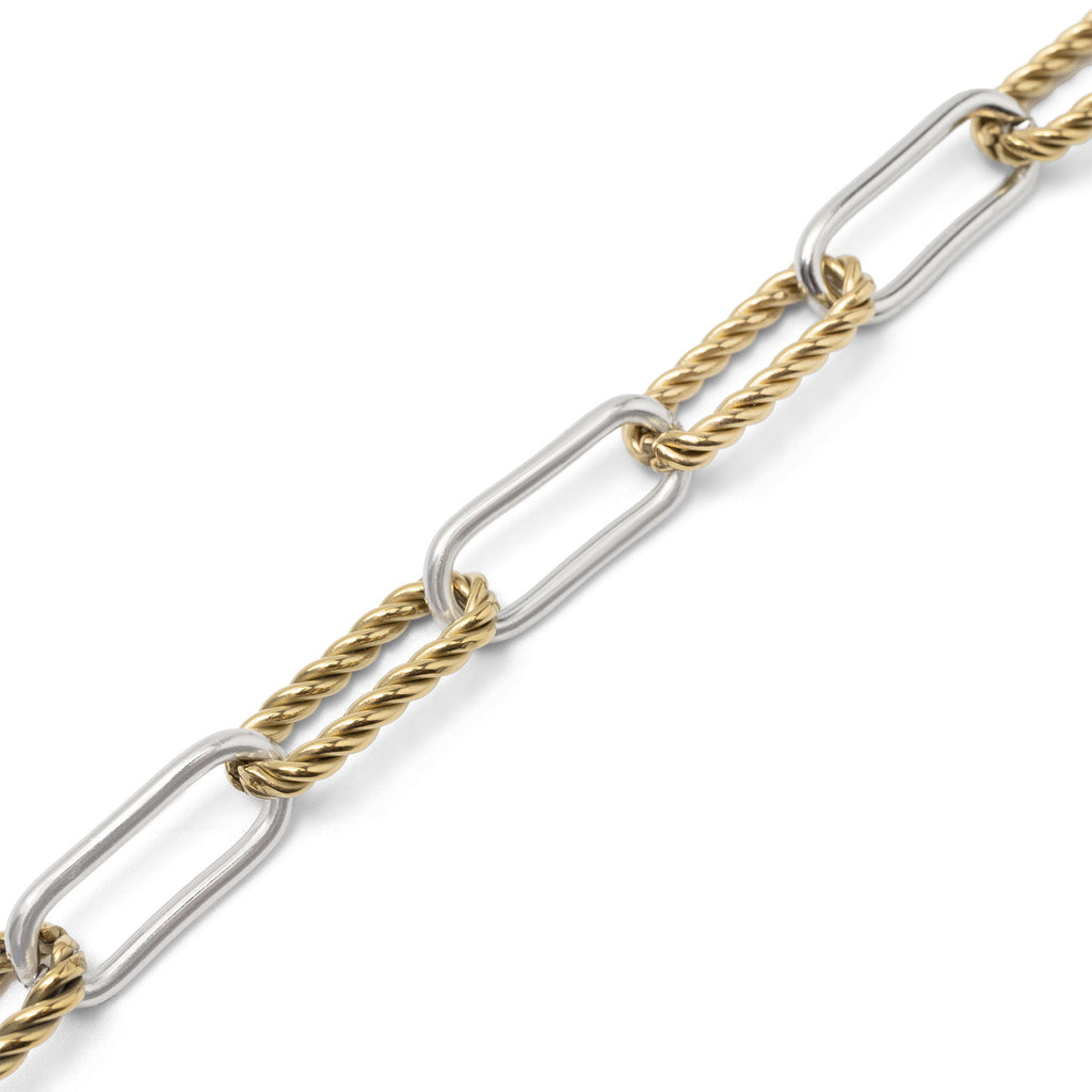 Camp Street Collection mixed tone gold and silver chain on a white background