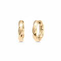 Coliseum Twist Huggie Hoop Earrings in gold, twisted texture hoop earrings from Garden District Jewelry