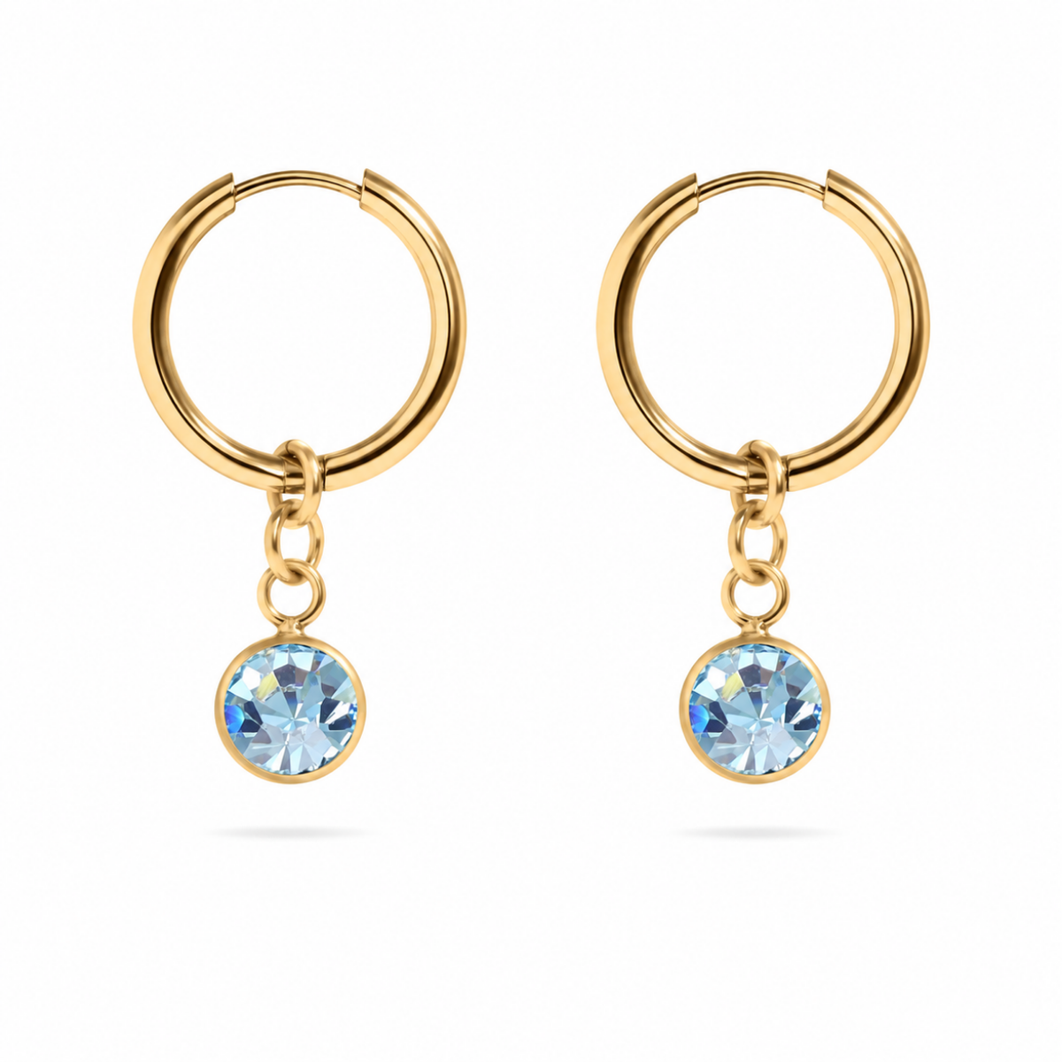 The Elise Drop Crystal Earrings, faceted crystal drop earrings from Garden District Jewelry — additional product photo.