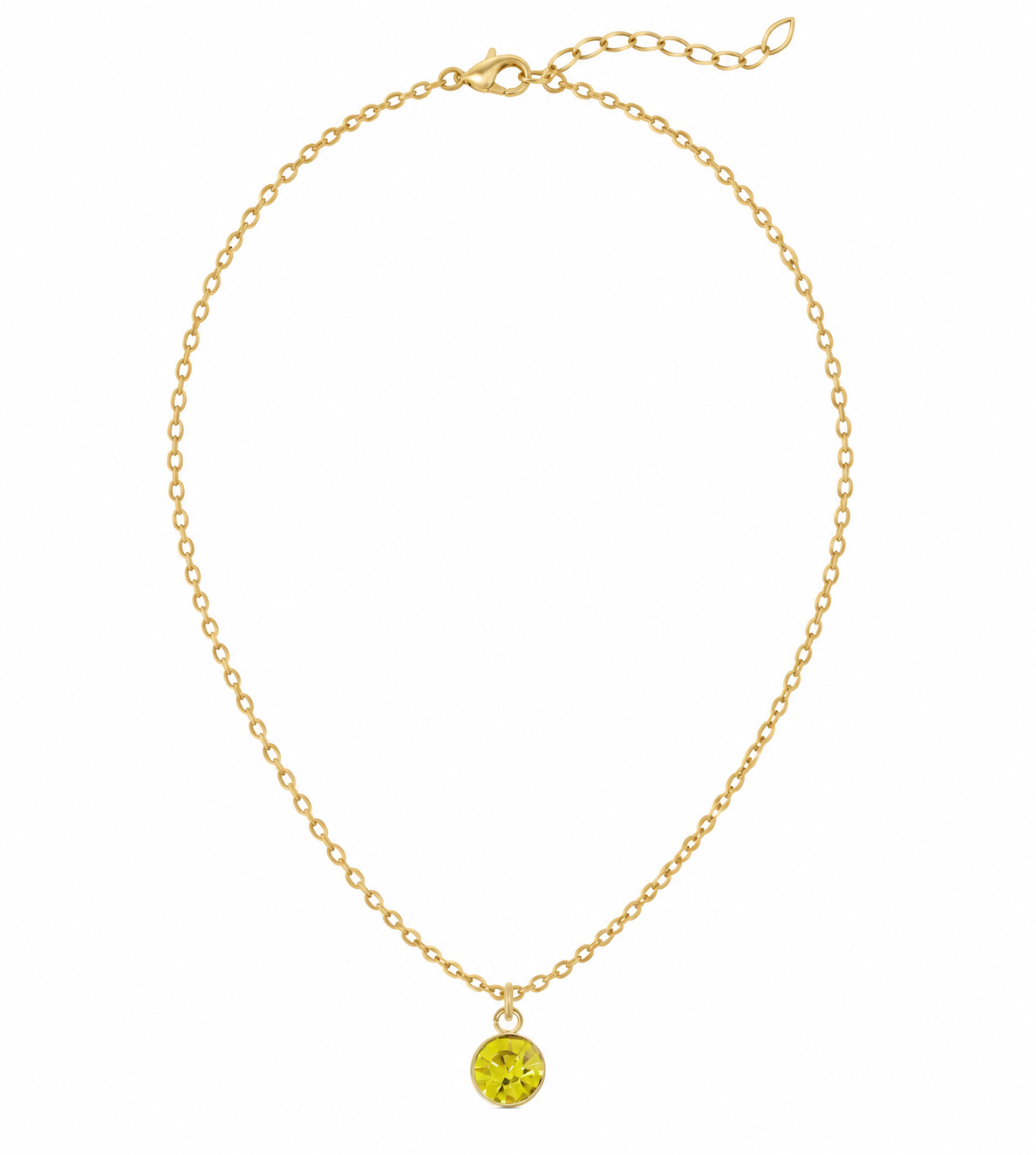 The Celeste Necklace, faceted crystal pendant necklace from Garden District Jewelry, product photo 6 of 8.