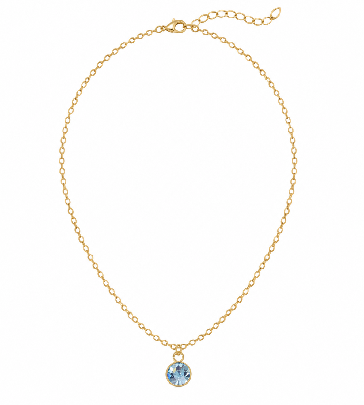 The Celeste Necklace, faceted crystal pendant necklace from Garden District Jewelry, product photo 7 of 8.