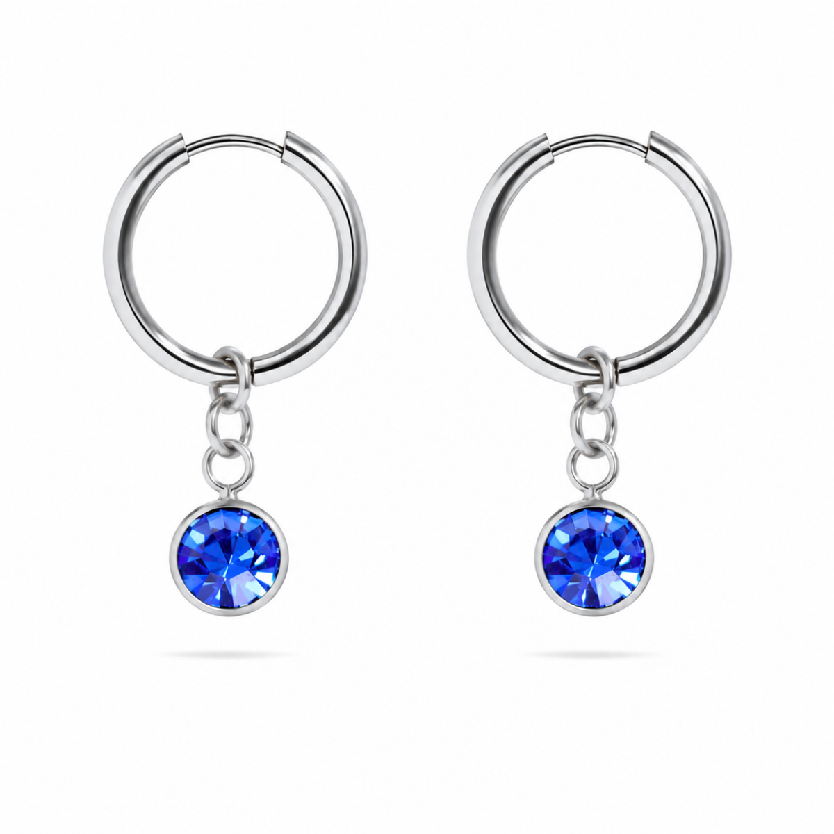 The Elise Drop Crystal Earrings, faceted crystal drop earrings from Garden District Jewelry — additional product photo.
