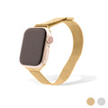 Garden Mesh Apple Watchband in gold, adjustable mesh smartwatch band