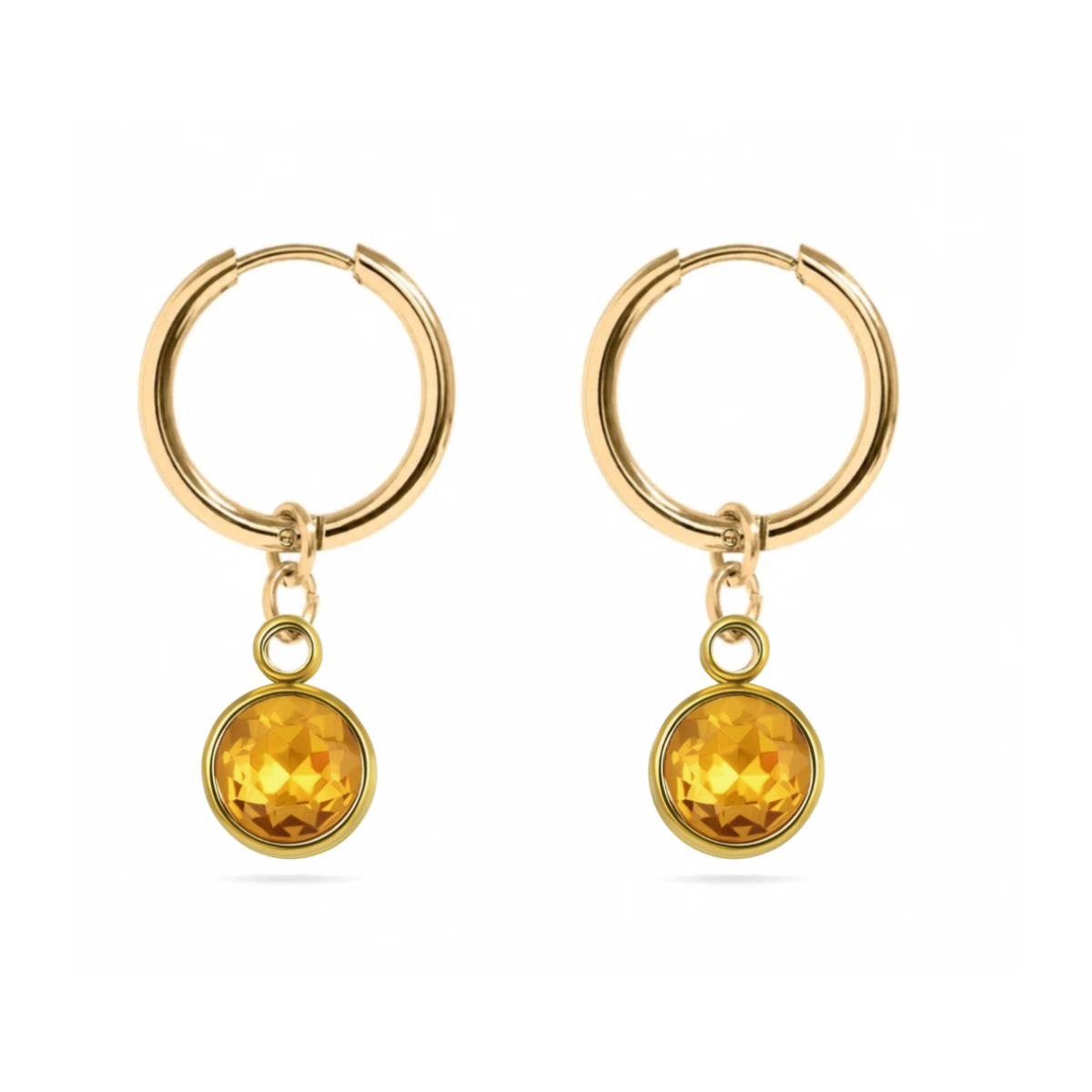 The Elise Drop Crystal Earrings, faceted crystal drop earrings from Garden District Jewelry — additional product photo.