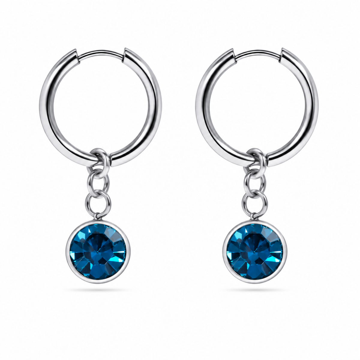 The Elise Drop Crystal Earrings, faceted crystal drop earrings from Garden District Jewelry — additional product photo.