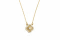Floral Stone Pendant Necklace - gold