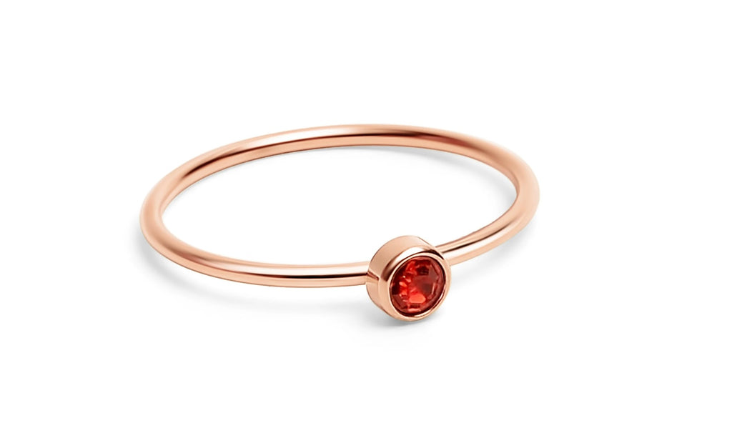 The Addison Stack Ring worn on a hand, from Garden District Jewelry