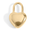 Heart Padlock Charm, a gold heart-shaped padlock charm for the Magazine Street Paperclip Chain, from Garden District Jewelry, product photo 1 of 2.