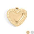 Gold Beaded Trim Heart Charm