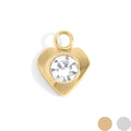 Gold Heart CZ Charm