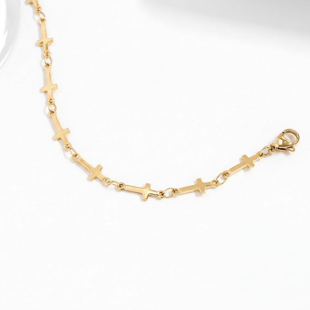 Cathedral Cross Charm Chain Necklace