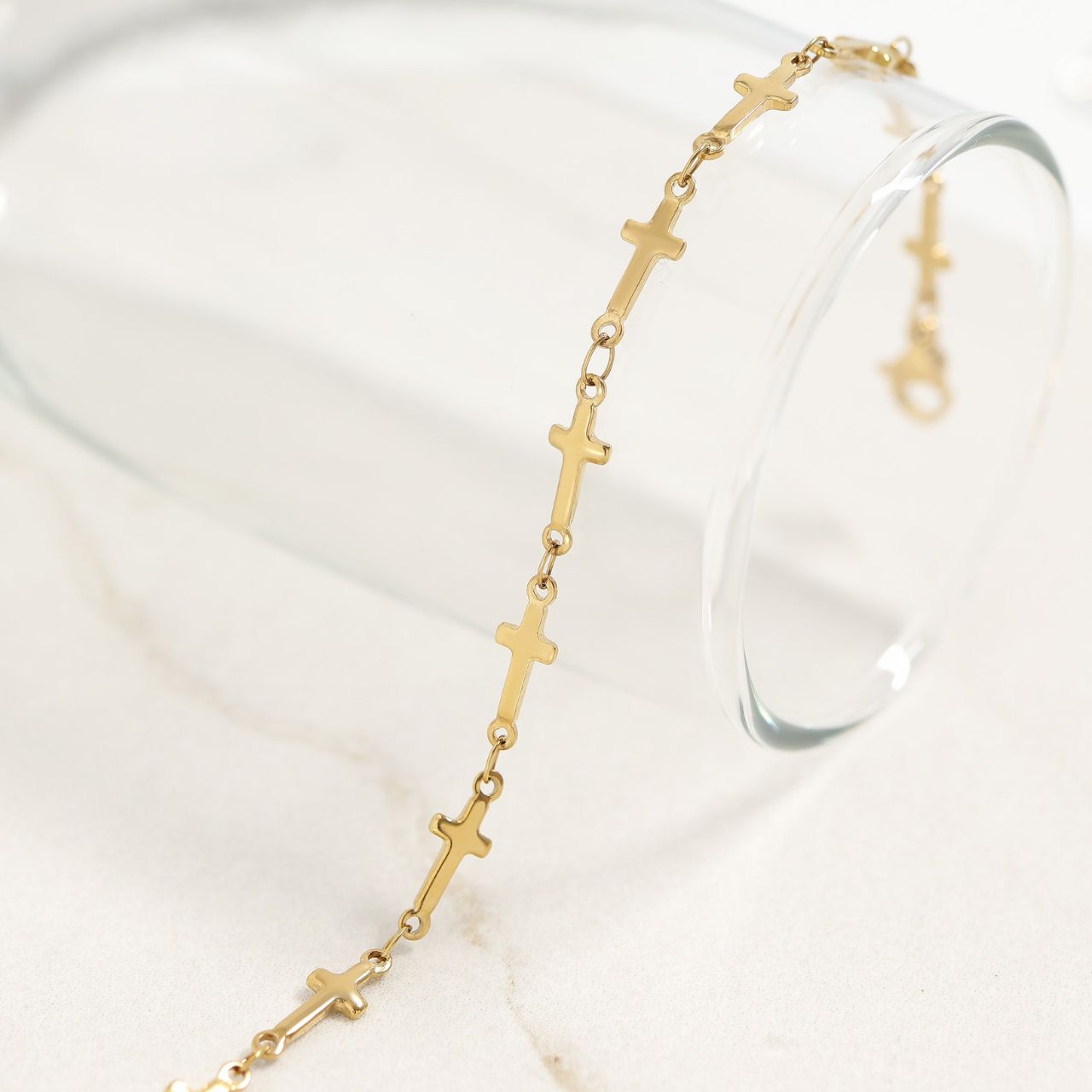 Cathedral Cross Charm Chain Necklace