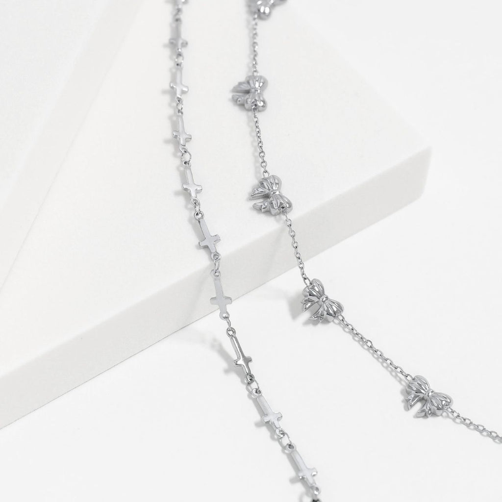 Cathedral Cross Charm Chain Necklace