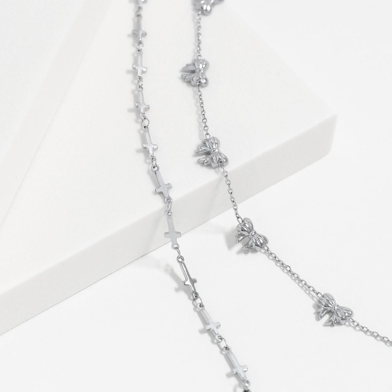 Cathedral Cross Charm Chain Necklace
