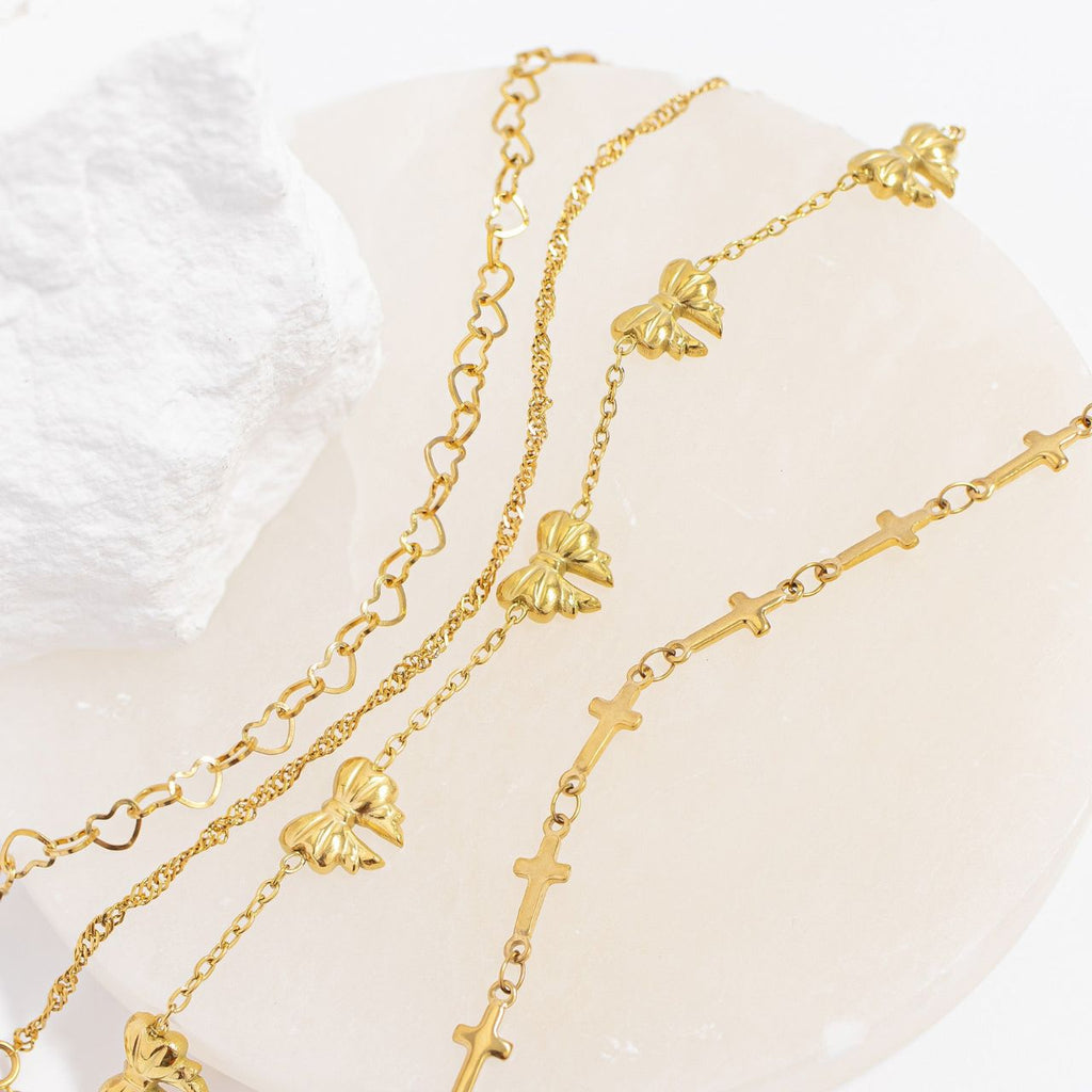 Cathedral Cross Charm Chain Necklace