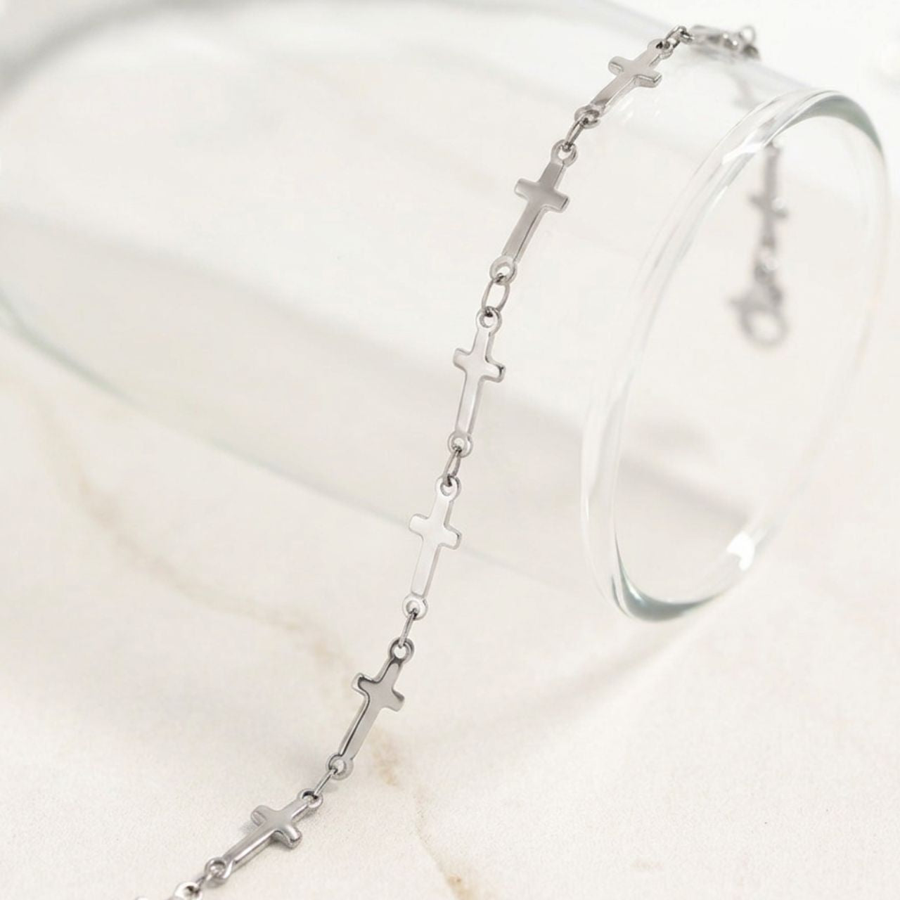 Cathedral Cross Charm Chain Necklace