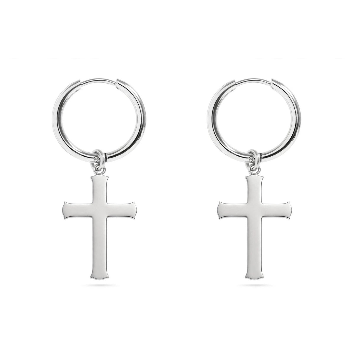Cathedral Drop Cross Earrings, a cross drop earring from Garden District Jewelry, product photo 2 of 2.