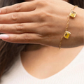 Chestnut Collection Honey Crystal Bracelet, a paperclip chain bracelet with honey-toned crystal accents, from Garden District Jewelry.