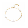 The Josephine Street Station Pearl Bracelet, a chain bracelet with freshwater pearls set at intervals, from Garden District Jewelry.
