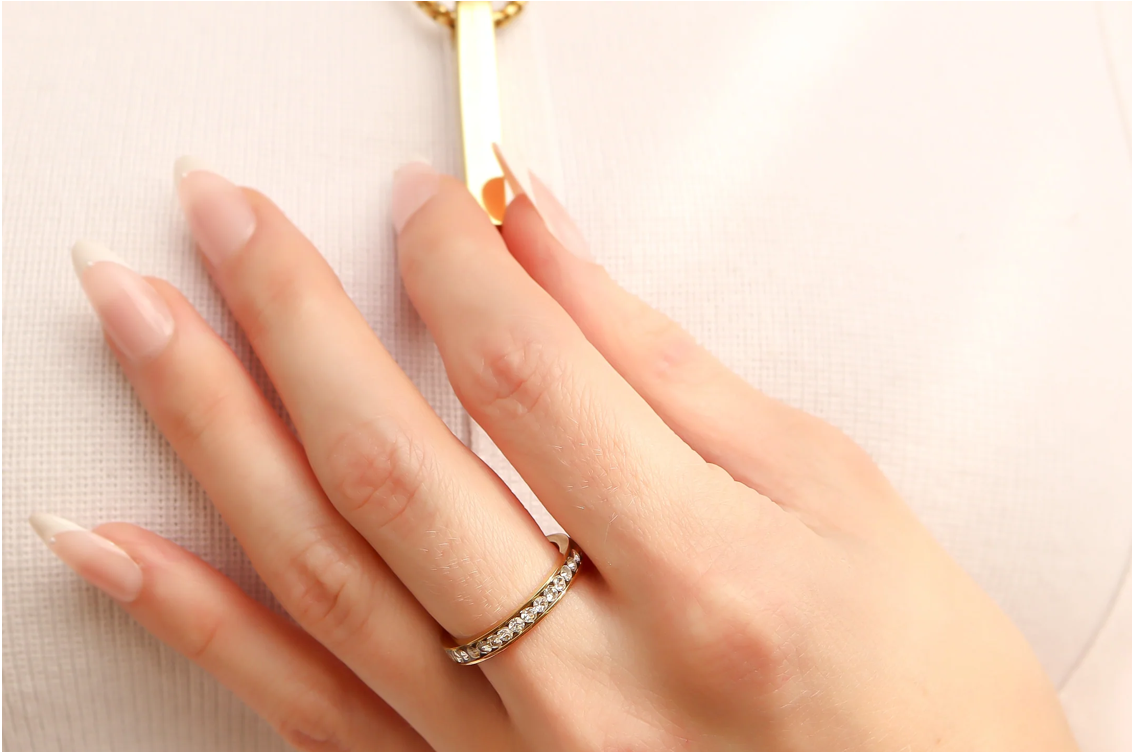The Everly Infinity Stack Ring, faceted crystal stacking ring from Garden District Jewelry, product photo 2 of 18.
