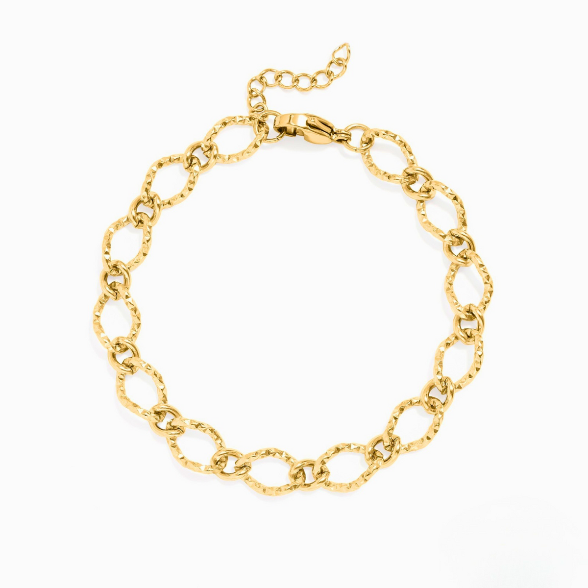 Coliseum Street Hammered Oval Link Bracelet in gold, from Garden District Jewelry