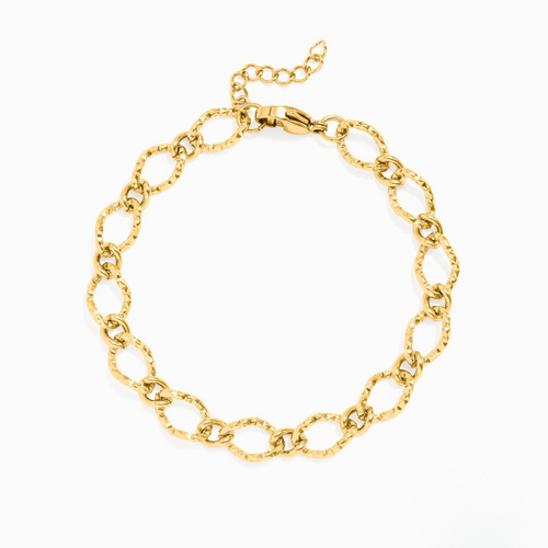 Coliseum Street Hammered Oval Link Bracelet in gold, from Garden District Jewelry