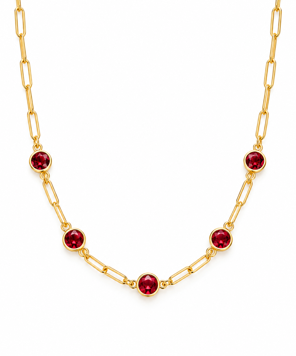 The Simone Crystal Necklace, additional product photo showing the crystal pendant detail, from Garden District Jewelry