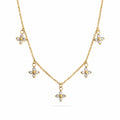 Gold CZ dangle floral necklace