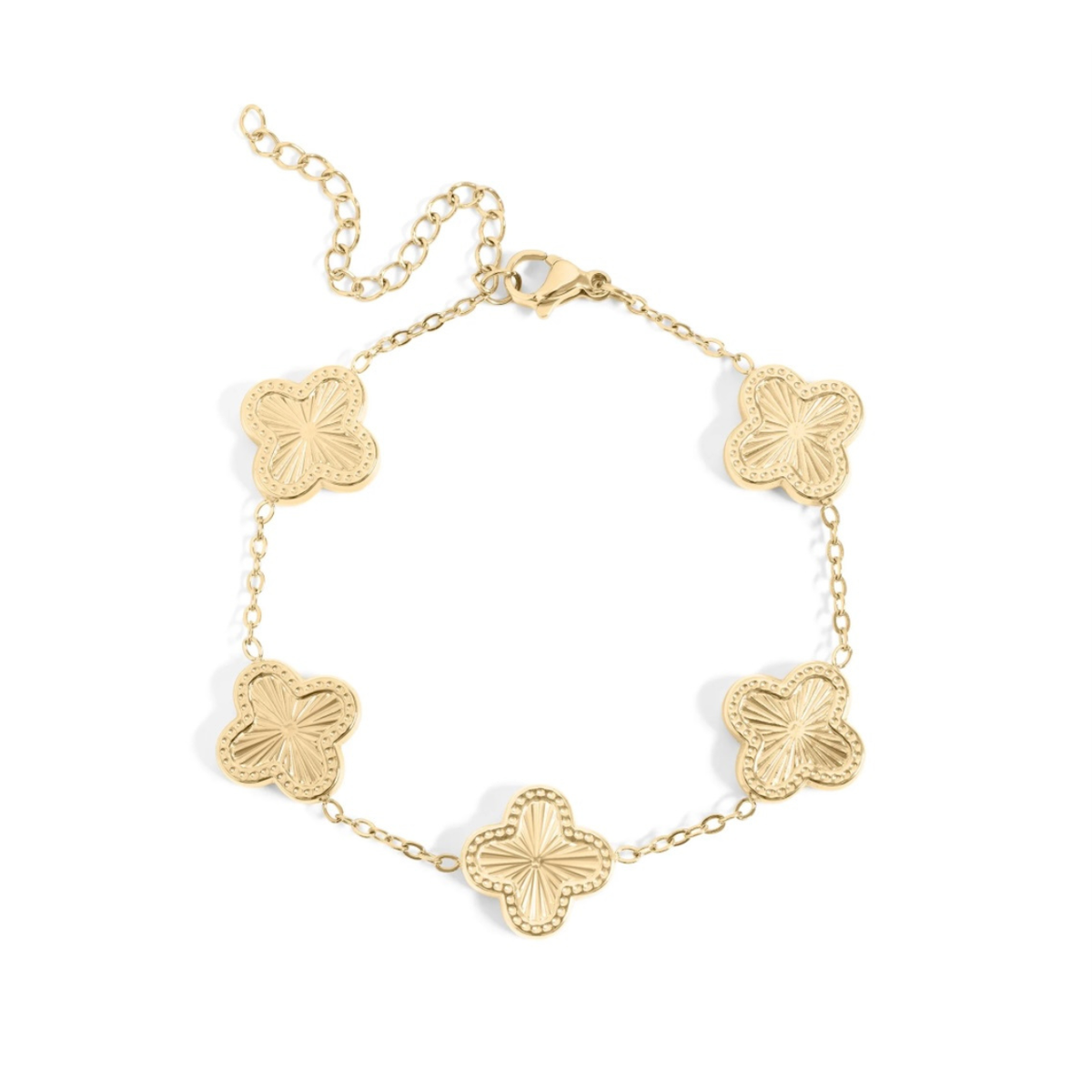 Maeve Clover Bracelet, from Garden District Jewelry's Irish Channel Collection — product photo 6 of 7.