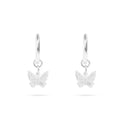 Butterfly huggie hoop earrings, silver