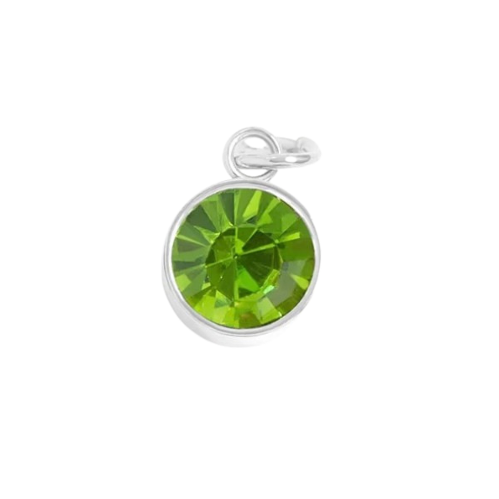 Mint Julep Crystal Charm in Silver