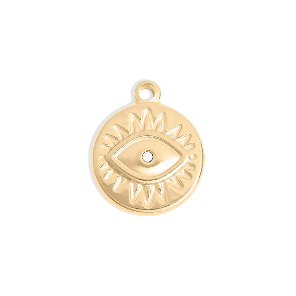 Evil Eye Sun Charm in Gold or Silver