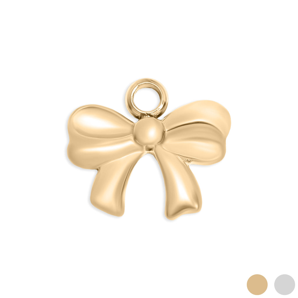 Ribbon Bow Charm in Gold