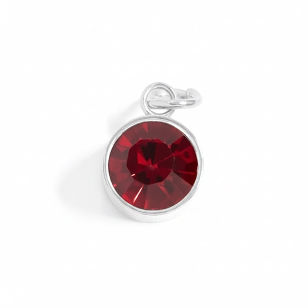 Red Rouge Crystal Charm in Silver